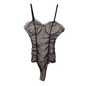 Rabbit Rose Polka Dot Lace Bodysuit M